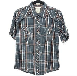 Buckle Men's Short Sleeve Button Up Shirt, Large Slim Fit
